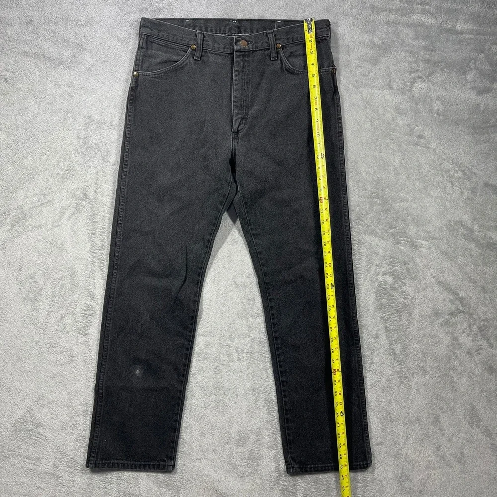 Wrangler Jeans Mens 34(33)x32(30.5) Black 13MWZ Cowboy Cut Straight Leg USA READ